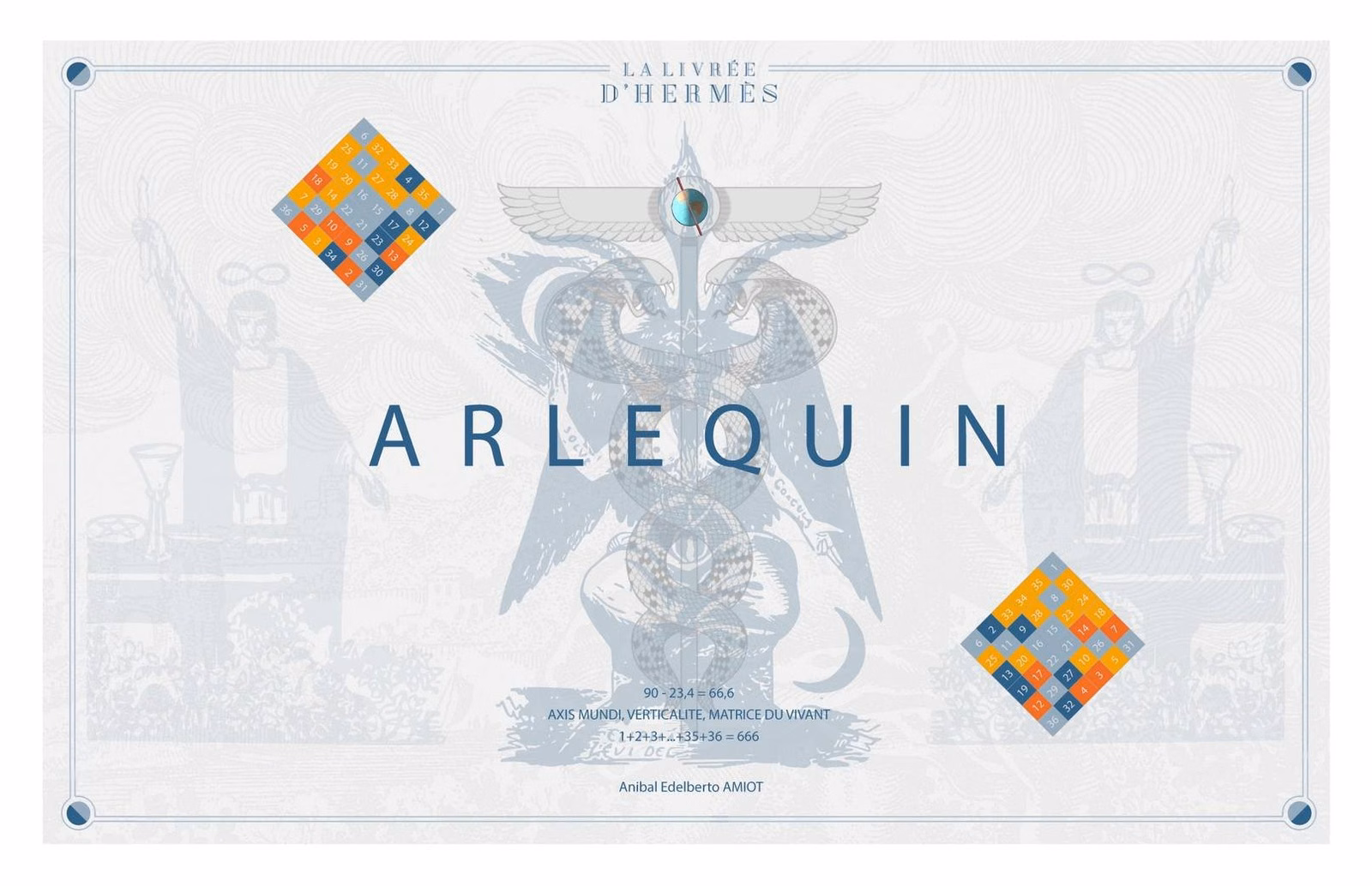 Arlequin : les deux croix ansées pivotées en costume de losanges