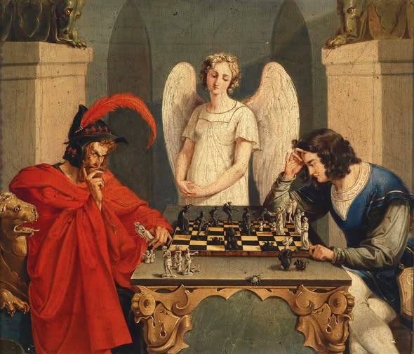 Checkmate (Faust et Méphistophélès jouant aux échecs), Moritz Retzsch, 1831