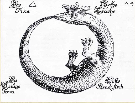 Ouroboros, dragon couronné se mordant la queue, Donum Dei, 1735