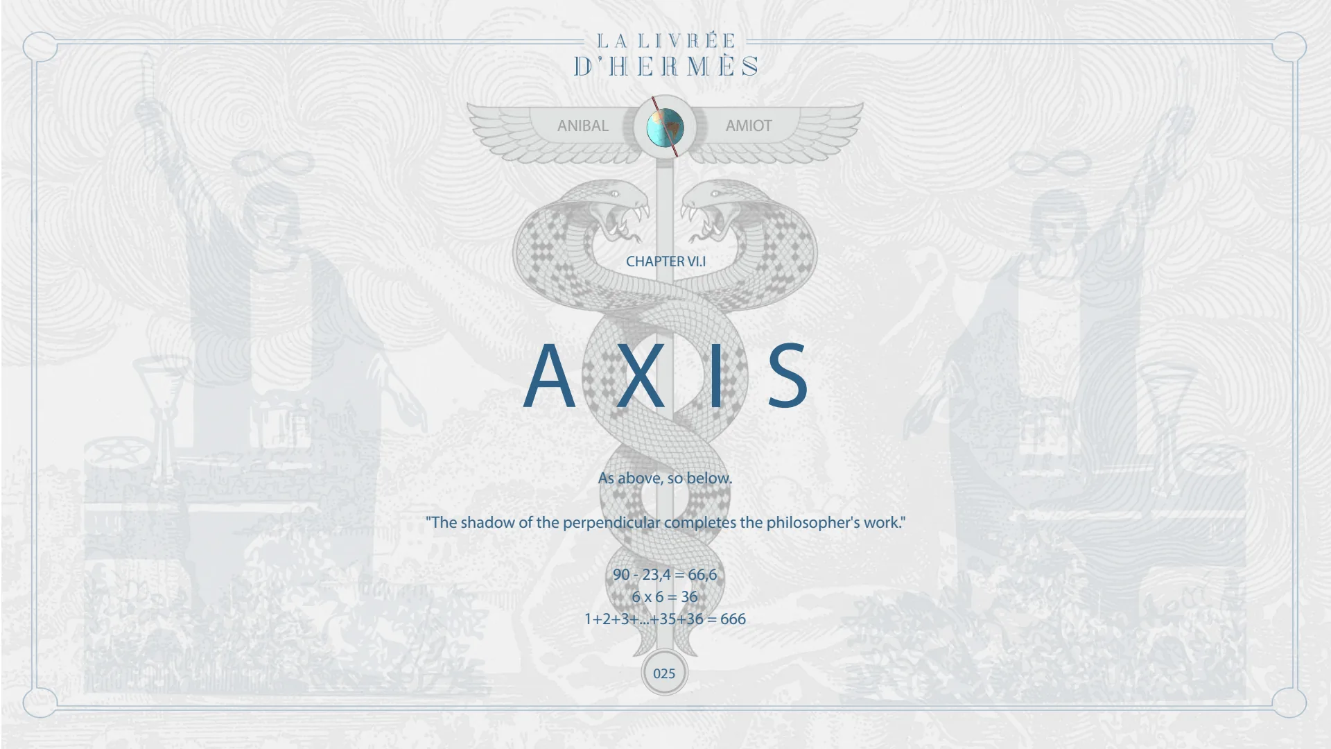 Chapter VI.I, Axis: as above, so below.