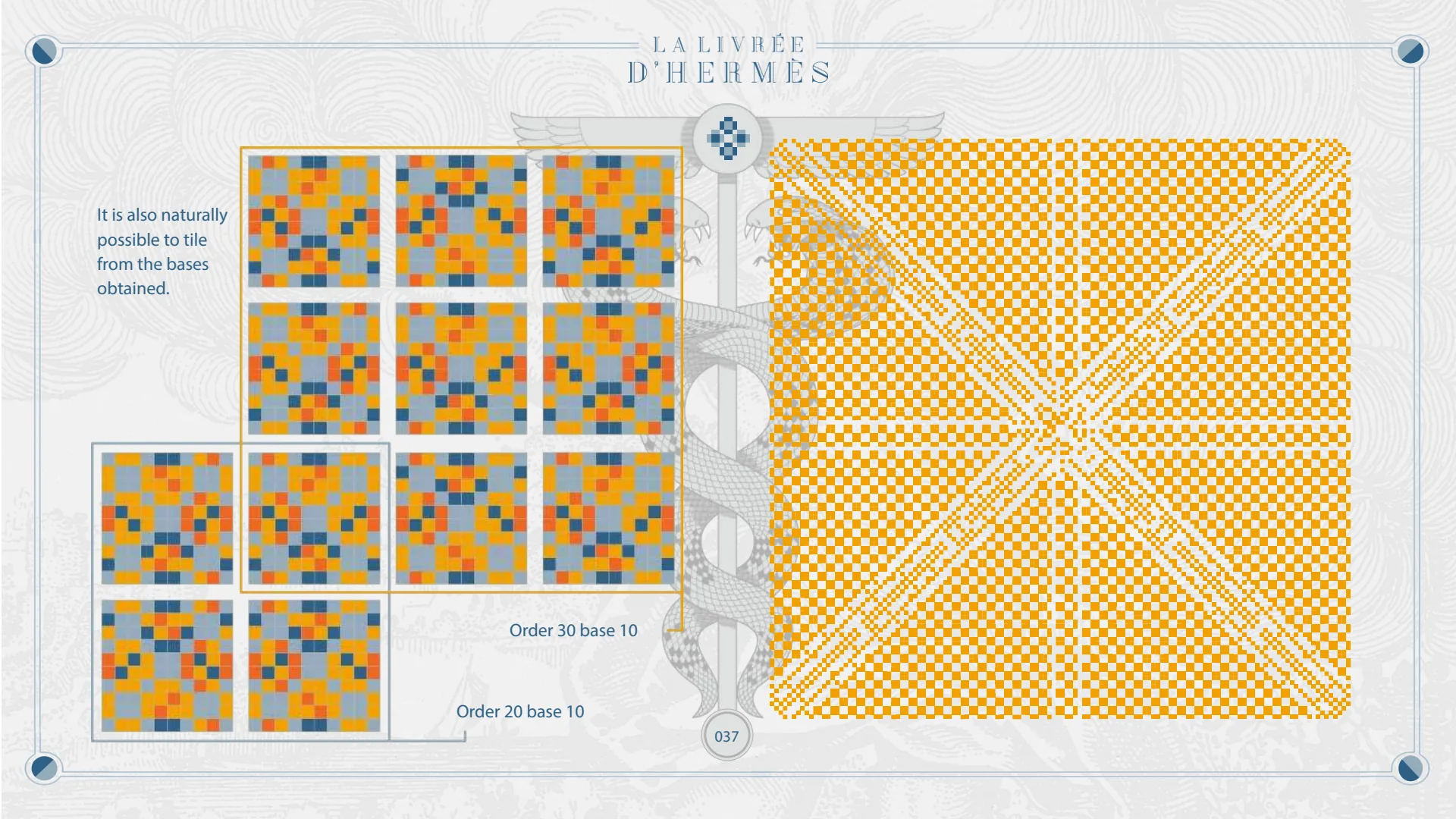 Tiling from the bases obtained: order 20 and order 30, base 10.