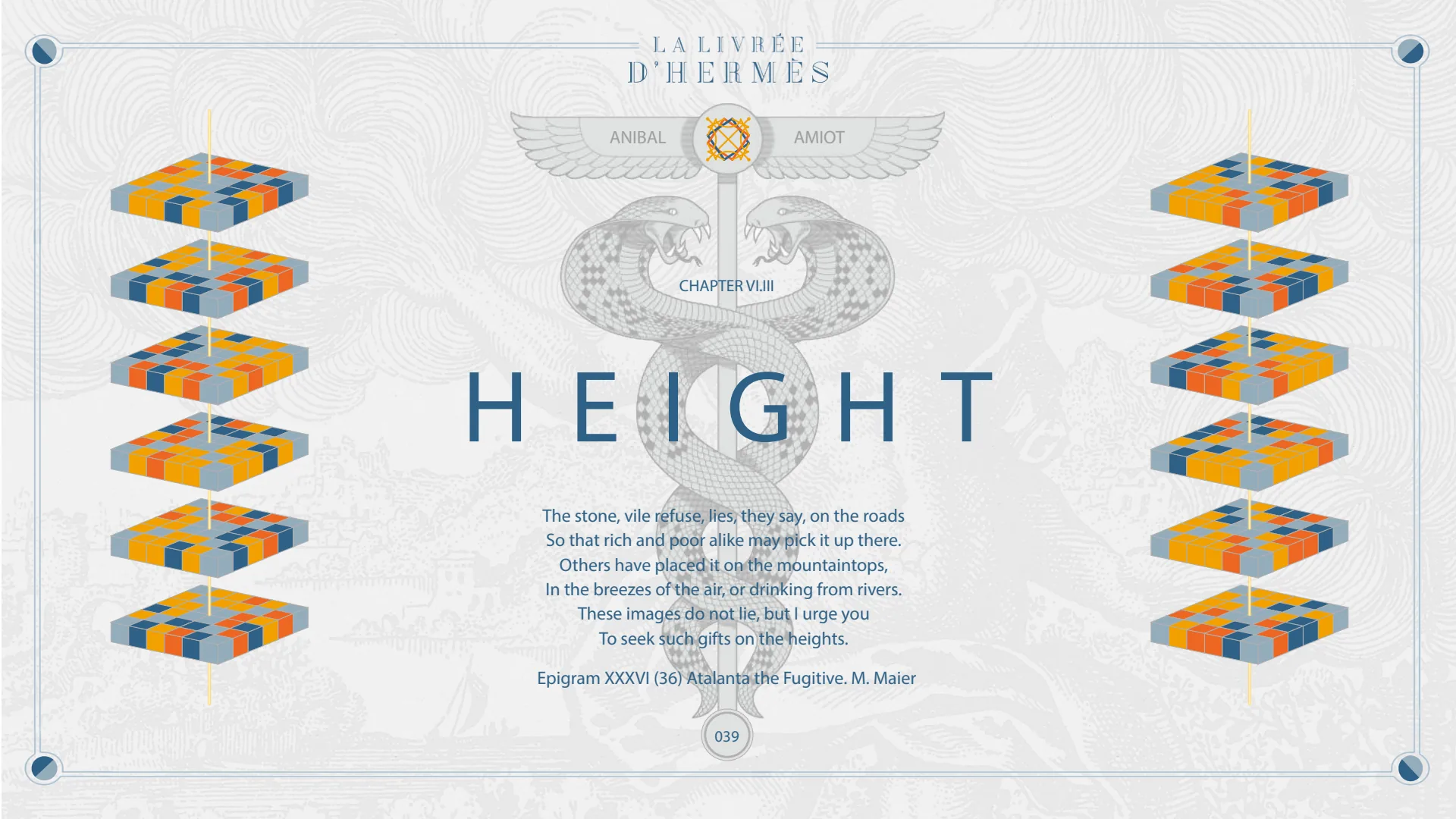 Chapter VI.III, Height: epigram XXXVI of Michael Maier's Atalanta the Fugitive.