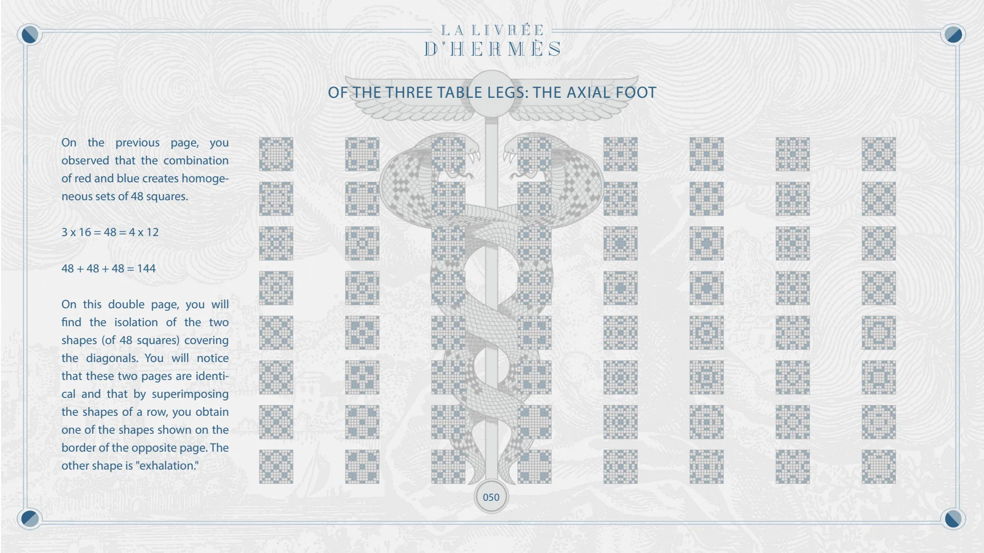 Of the three table legs: the axial foot.