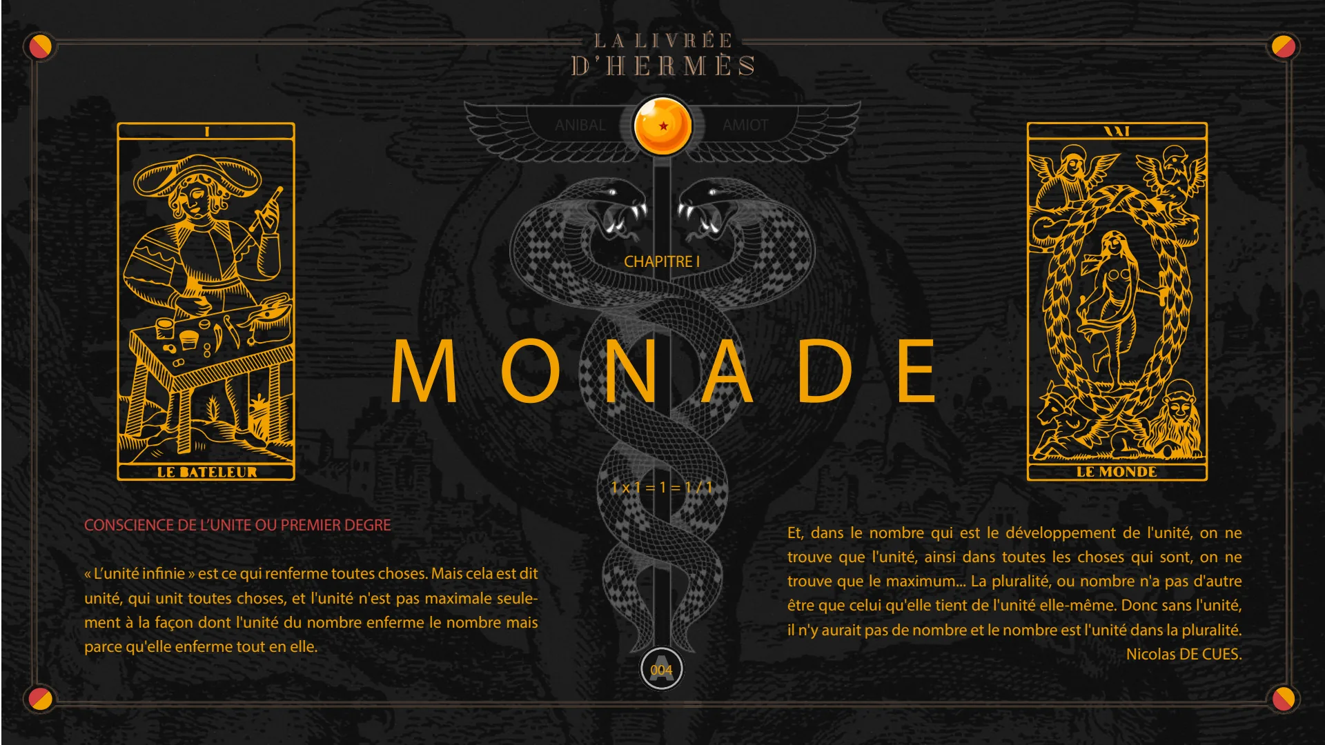 Chapitre I, Monade : conscience de l'unité ou premier degré.