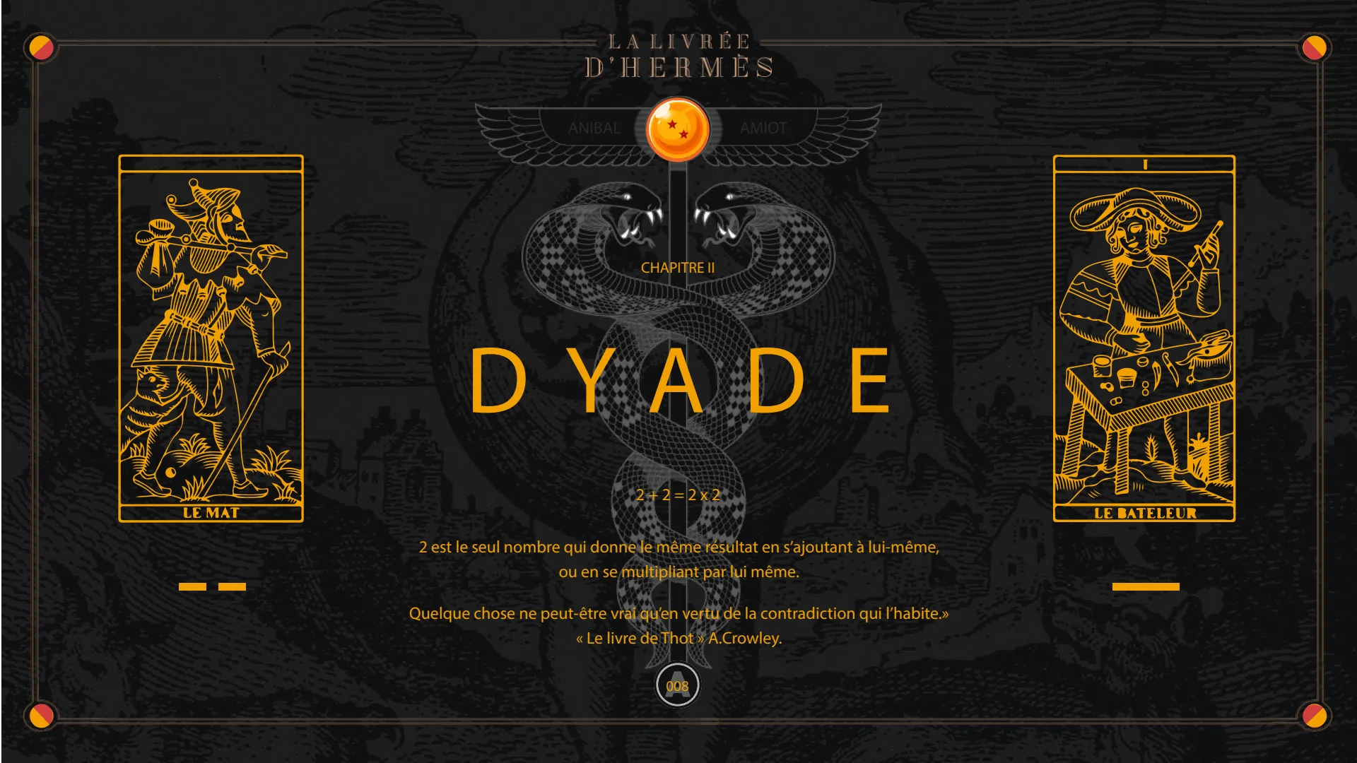 Chapitre II, Dyade : 2 + 2 = 2 x 2.