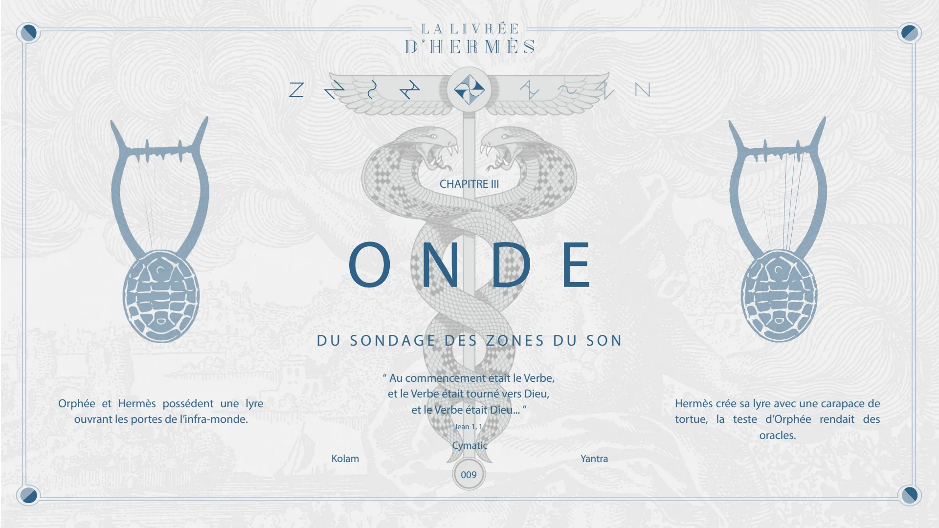 Chapitre III, Onde : du sondage des zones du son — kolam, cymatique, yantra.
