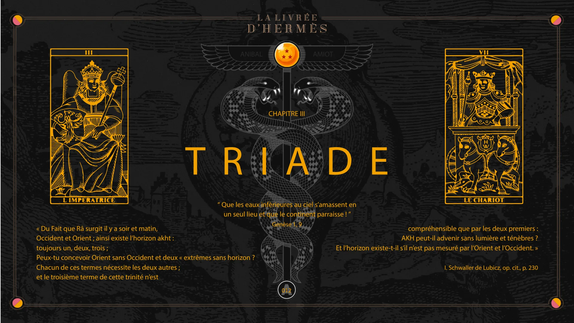 Chapitre III, Triade : l'horizon akht, d'après Schwaller de Lubicz.